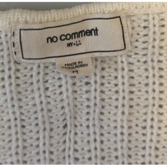 No Comment Tri Color Fringe Woman’s Sweater Size Med - Picture 4 of 4